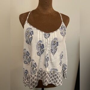 O'Neill Blue and Cream Paisley Tank Top